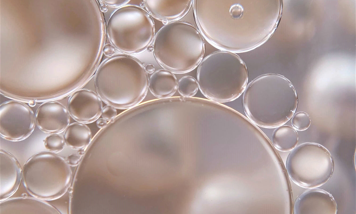 Clean clear bubbles magnified