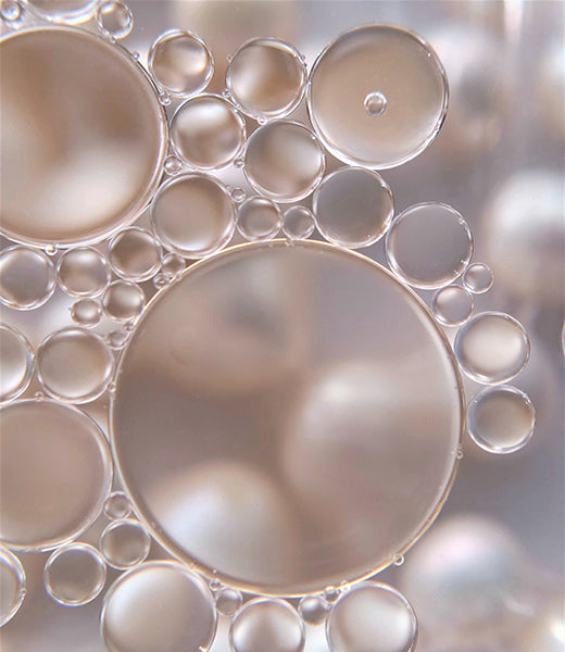 Clean clear bubbles magnified